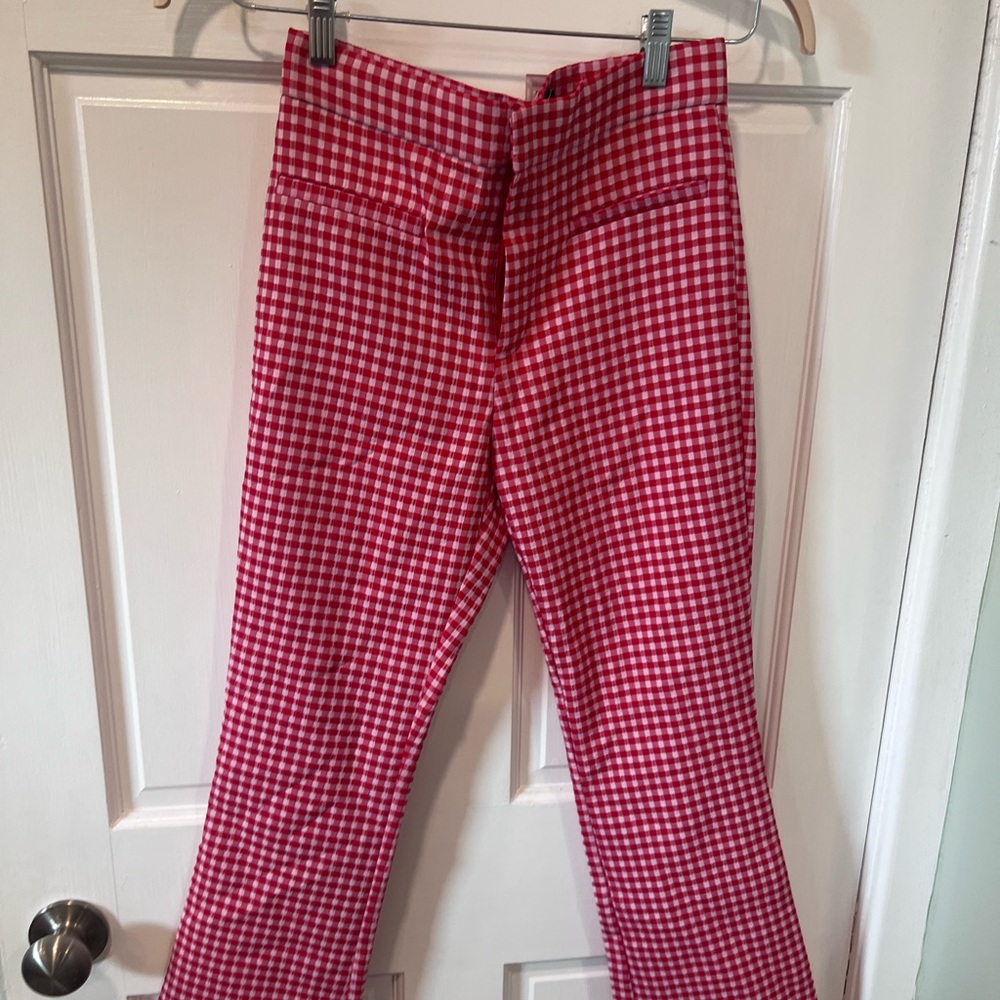 Size small Zara red gingham pants NWT